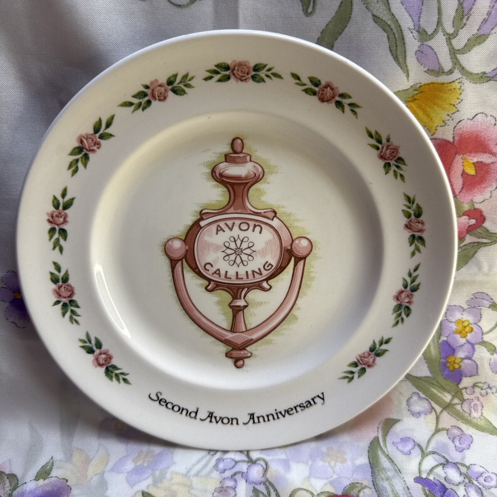Avon Calling Second Anniversary Door knocker Collector Plate 1979